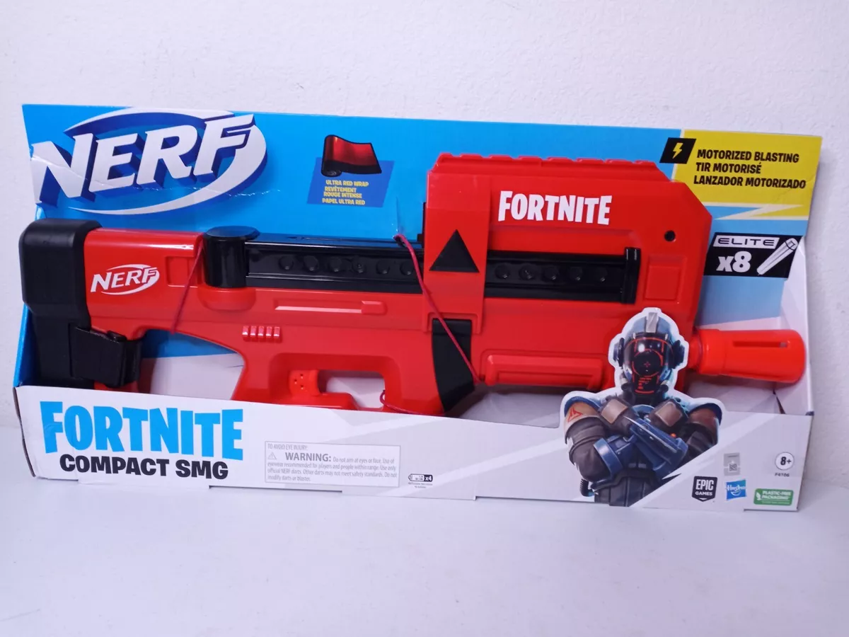 Nerf Fortnite Compact SMG Motorized Ultra Red Wrap Dart Blaster