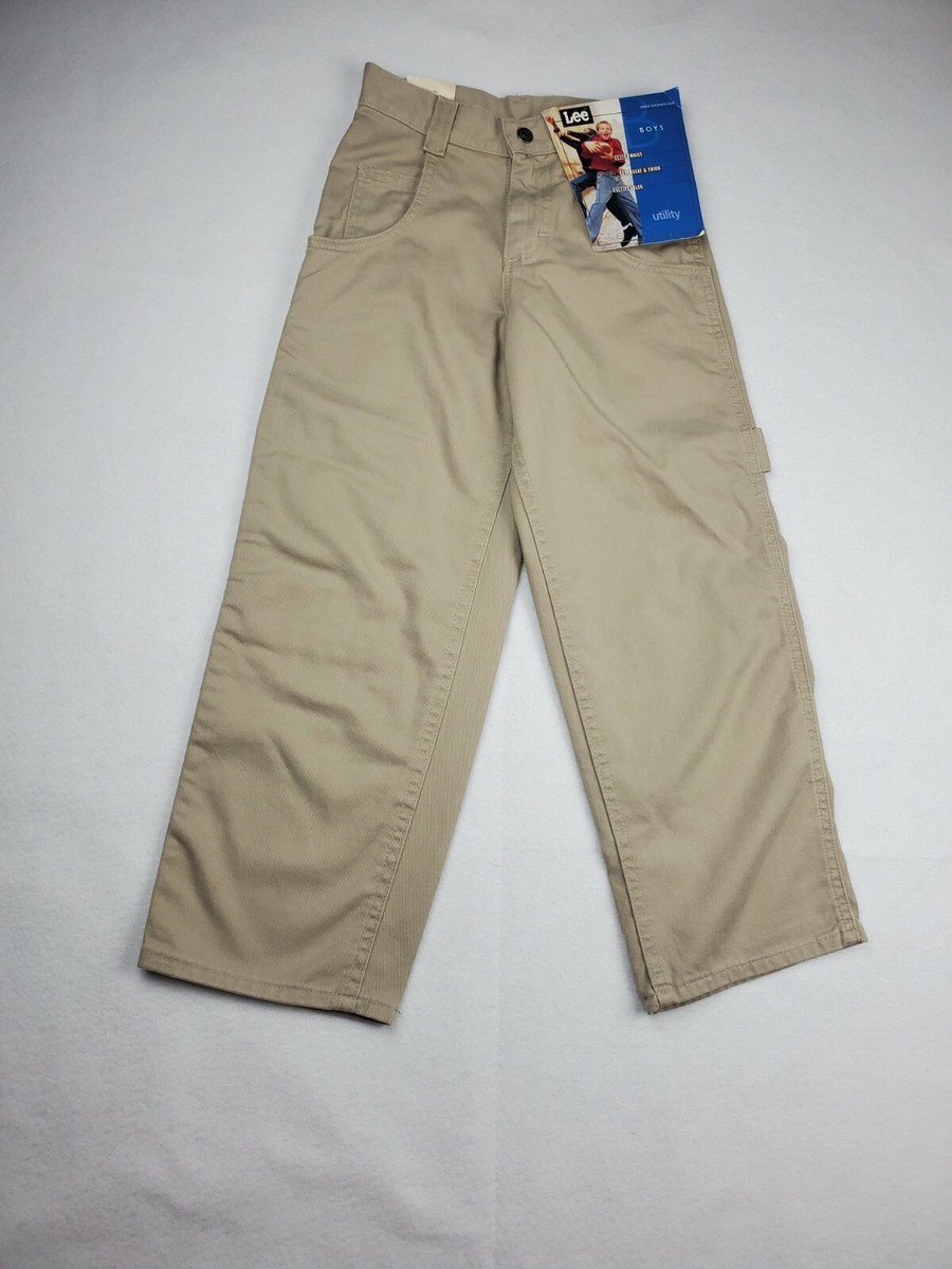 Vtg New Boys Lee Khaki utility Pants Size 8 regular Straight Leg
