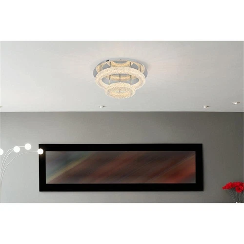 Elegant Lighting Bowen 22" 2-Light Metal Adjustable LED Flush Mount in Chrome - Picture 9 of 10