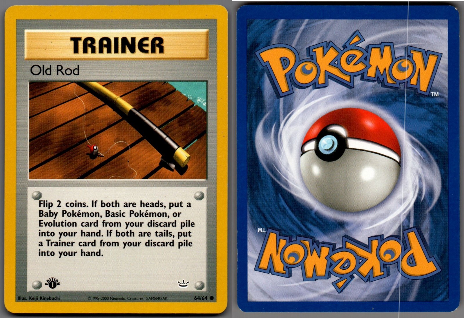 2001 Pokemon, Neo Revelation, #64/64 Old Rod, 1st Edition, Common