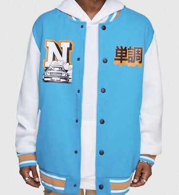 Varsity Jacket Size Xl men new Blue Anime Button Up Japan Tokyo
