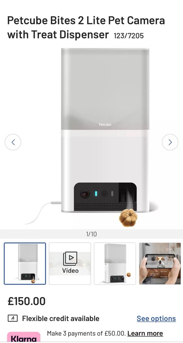 Petcube Bites Lite Pet Camera with Treat Dispenser UK