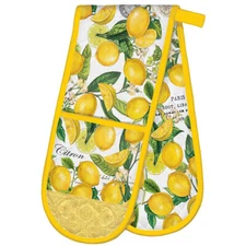 Michel Design Works Lemon, Herbs, & Basil Padded Double Oven Glove 33.5" x 7"