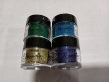 Mehron Paradise Loose Body Glitter Jars Lot Of 4 Blue Green Purple Gold New