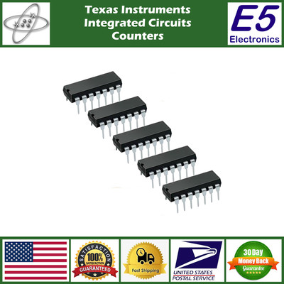 (5) Texas Instruments SN74HC393N IC BINARY COUNTER DL 4BIT 14DIP