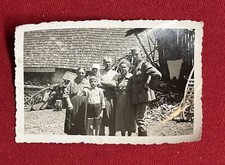WW2 WWII Original German Military wartime Photo Soldier Posing With Family