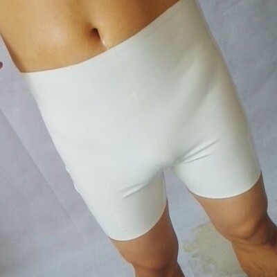 Men's Sexy Latex Rubber Solid Color Medium and Long Styles Tight Underwear 0.4mm