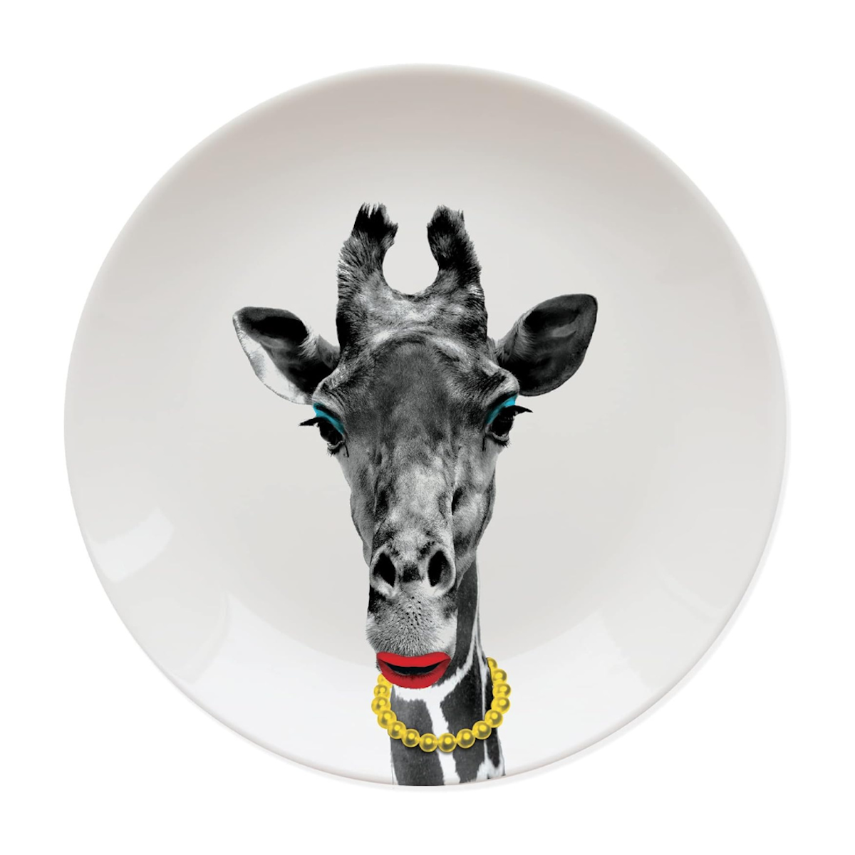 Mustard Novelty Giraffe Design Party Animal Plate Unique New Home Gift Idea