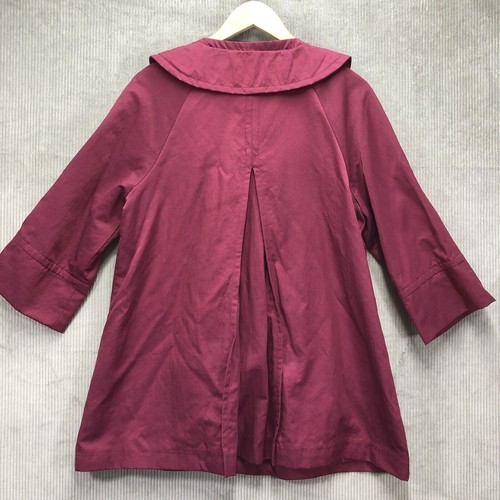 Ambition Womens Swing Coat Size Large Light Plum Round Collar Fabric Buttons - Picture 9 of 15