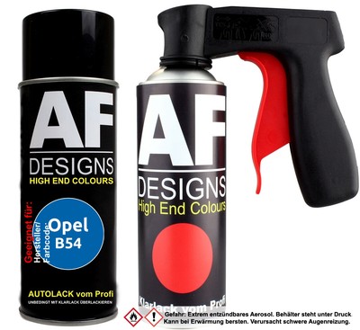 Spraydosen Griff Set für Opel B54 Bugatti Blue Basislack Klarlack Handgriff Pist