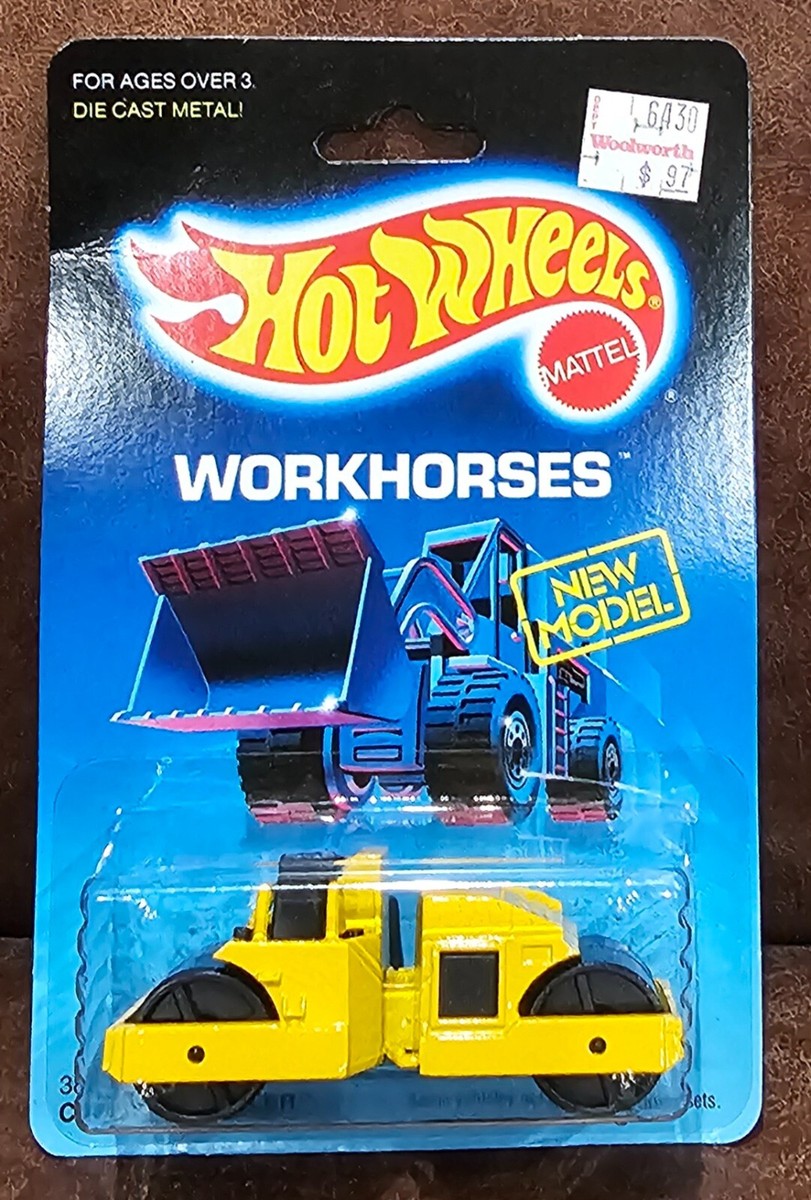 Vintage Hot Wheels Road Roller w/CB614 Workhorses #3853 NRFP 1986