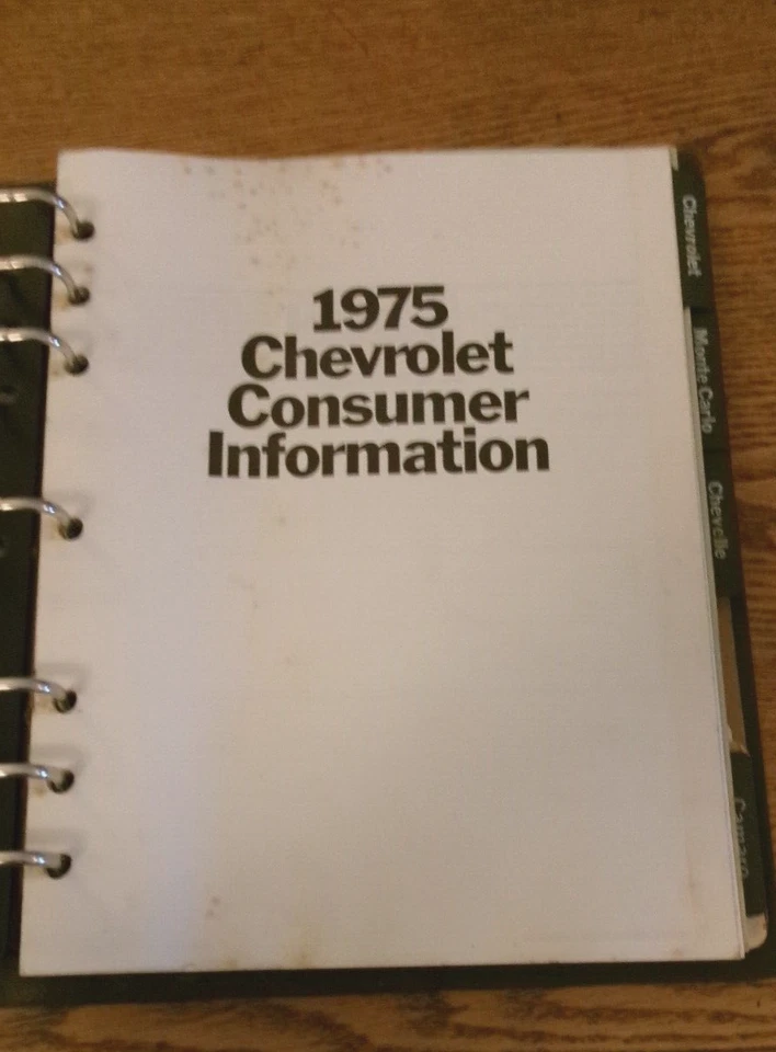 Chevrolet Trim Selector 1975 concesionarios álbum Camaro Corvette Foto 3 de 4