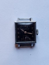cortebert watch Lds Black Dial Stainless Steel Case Original Dial 1940s In Good