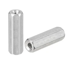 M3 x 0.5-Pitch 20mm Length Coupling Nuts, 5pcs 304 Stainless Steel Nuts