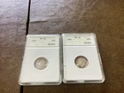 1946 & 1950 Anacs MS64 Roosevelt Dimes Early Soapbox Holder Toned rattler  sized