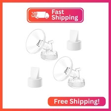 4pack Breast Pump Parts, 2pcs 22mm Flange and 2pcs Duckbill Valves for Spectra/M