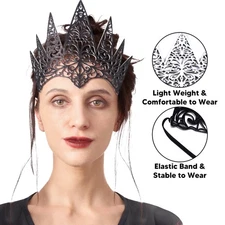Joyin 21391-WM Halloween Headband Fairy Tale Queen Crown Black Hair Crown for