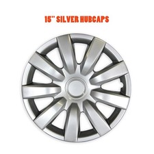 15 Silver Hubcaps Steel Set For 2002-2006 Toyota Camry 4pc Snap-on Wheel Cover