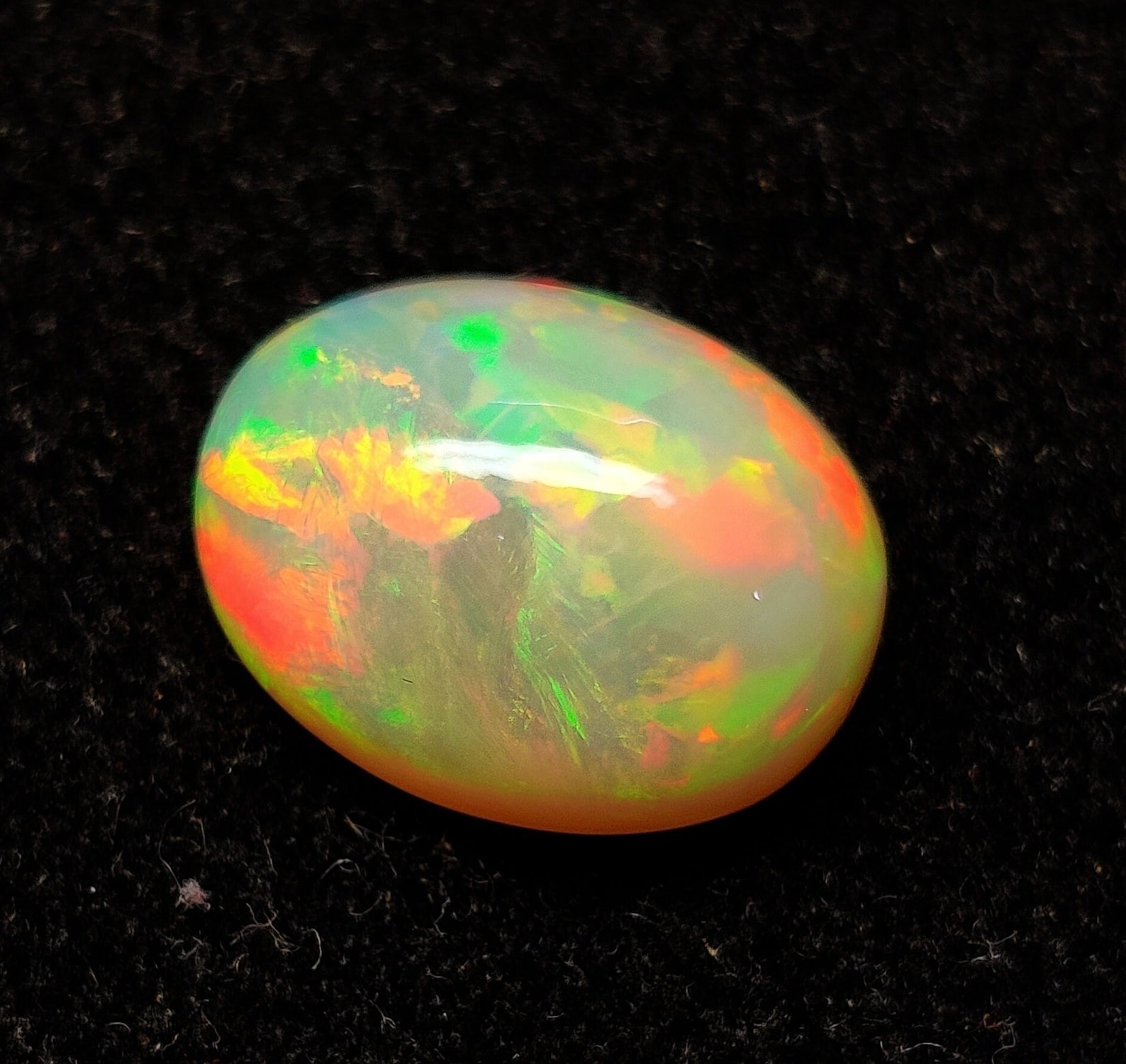 5.25 Ct Natural Ethiopian Fire Opal Certified Play of Color Untreated Gemstone