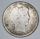 1905 Barber Half Dollar Liberty Head 90% Silver USA  50C 50 Cents