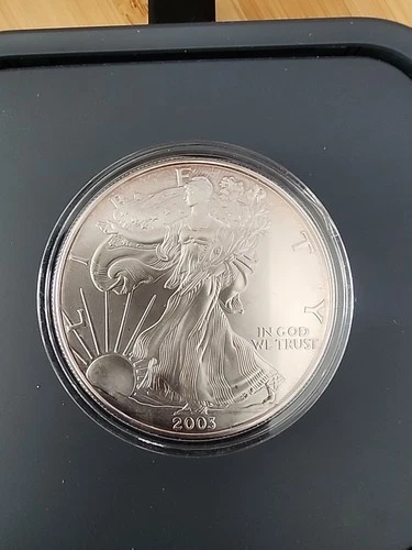 2003 Silver American Eagle $1 - BU - Brilliant Uncirculated - In Capsule