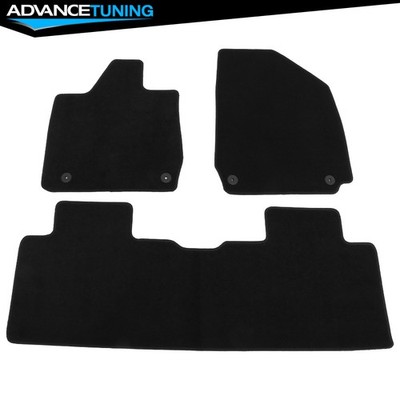 For 23-24 Hyundai Ioniq 6 Nylon Black Auto Front Rear Floor Mats Carpets 3PCS
