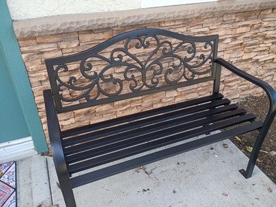 New Outdoor Cast Iron Garden Deck Patio Porch Yard Bar-B-Que Summer Bench