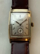 Gruen Curvex Precision 440 Wristwatch 17 Jewel 10K Yellow GF Case - Running