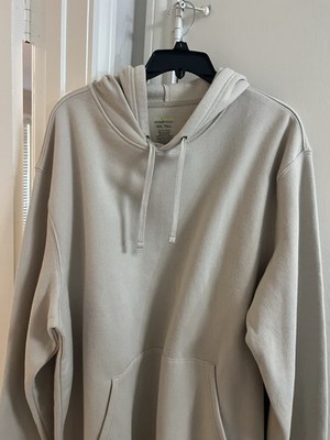 New Tek Gear Hoodie Ultrasoft Fleece Pullover Cotton Blend Beige Mens 2XL
