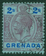 SG 99 Grenada 1913-22. 2/- purple & blue/blue. Very fine used CAT £15