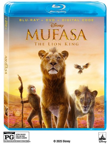 Mufasa The Lion King (Blu-Ray + DVD/No Digital) With Slipcover/LNIP/2025