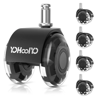 YOHOOLYO Bürostuhl Rollen 11x22mm 5er Set Stuhlrollen Drehstuhlrollen Leise und
