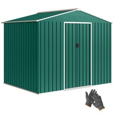 Outsunny 8 x 6ft Garden Storage Shed with Double Door Green