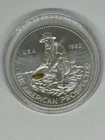 A 1982 Engelhard The American Prospector 1 Oz .999 Silver Round With Gold Nugget