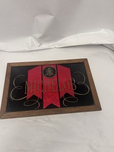 Vintage Michelob Beer Sign Wooden Frame Glass Man Cave Bar Pub USA