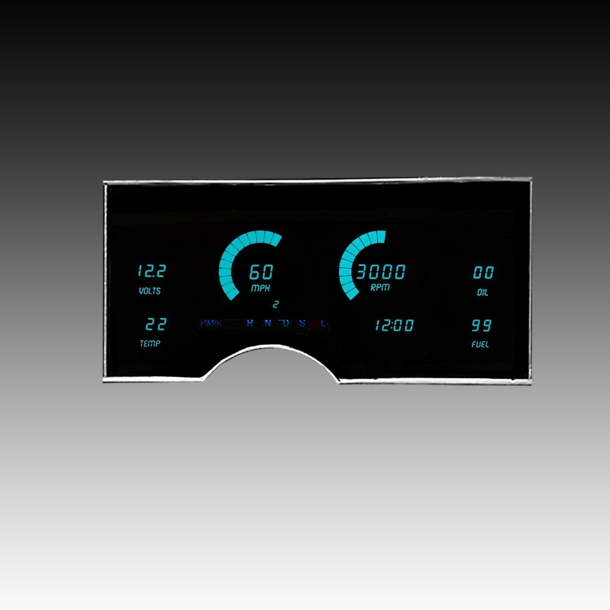 1974-1976 OLDSMOBILE DELTA 88 Digital Gauge Panel Teal LED's