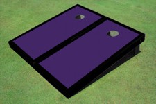 Purple And Black Matching Border Custom Cornhole Board