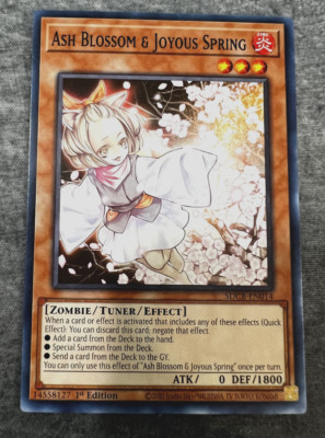 Ash Blossom & Joyous Spring SDCB-EN014! Yugioh 1st Edition! LP/NM! Rare! 