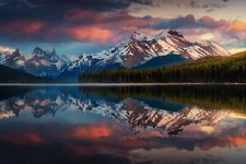 Landscape canada colorful reflection nature mountains Custom Gaming Mat Desk