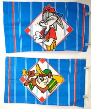 Vtg 1994 Warner Bros Looney Tunes Sports Banners-Bugs Bunny, Tazmanian Devil
