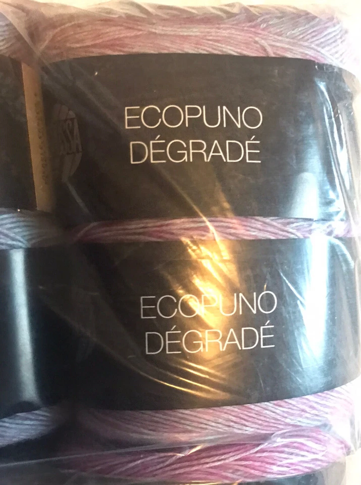 LANA GROSSA Yarn Ecopuno Dégradé 100g Cotton Wool Alpaca 401 Mint And Lavender - Image 4 of 4