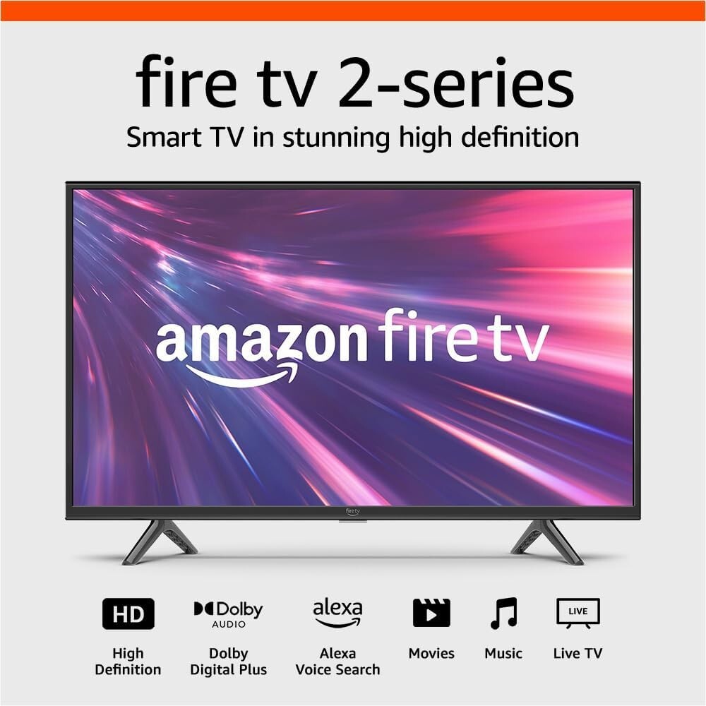 Smart TV, Fire TV 2, HD Entertainment, 32 Inch TV For Kitchen/ Child’s Room/Den-image