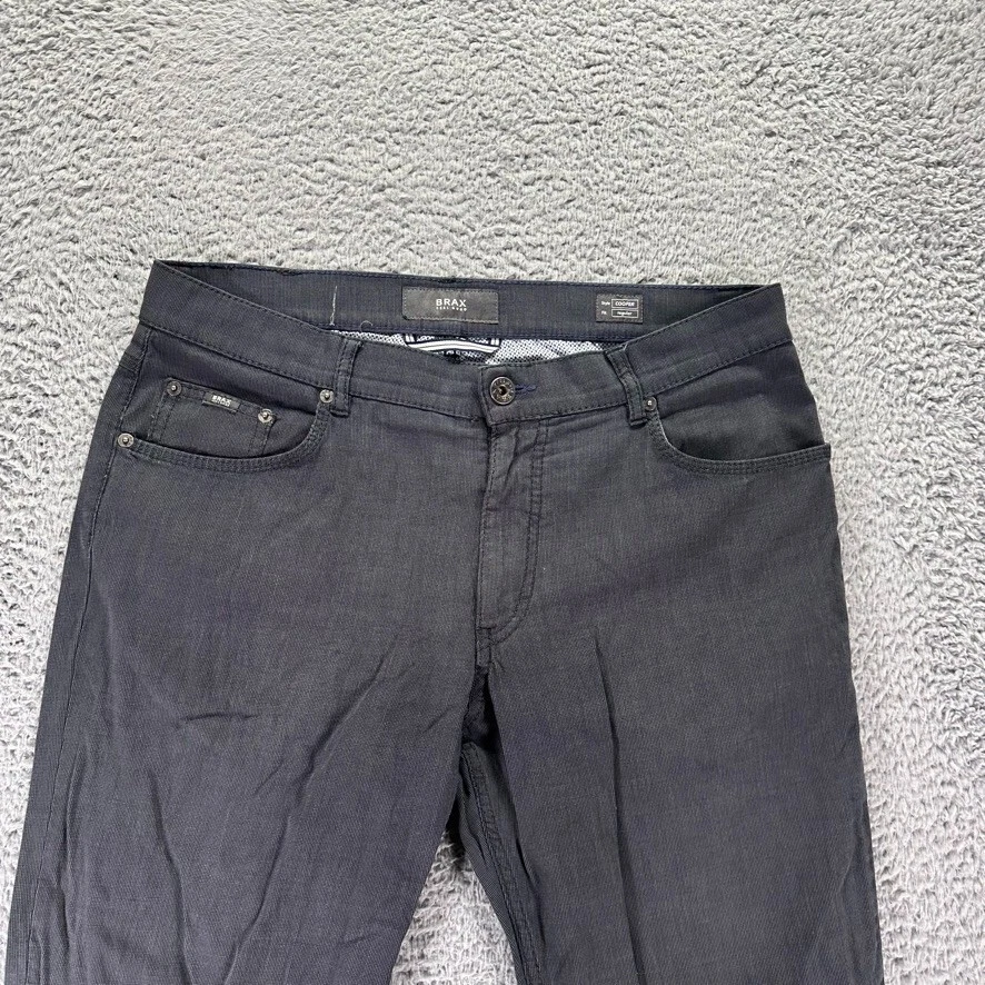 Pantalones chinos Brax para hombre 34x30 negros Cooper regulares rectos de algodón elástico Foto 2 de 4