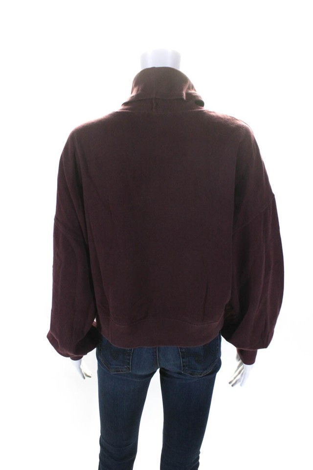 Z Supply Womens Pullover Oversized Cowl Neck Sweatshirt Red Cotton Size Medium eBay