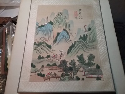 Original Vintage 7x9 Signed Japanese Batik/Cloth Landscape