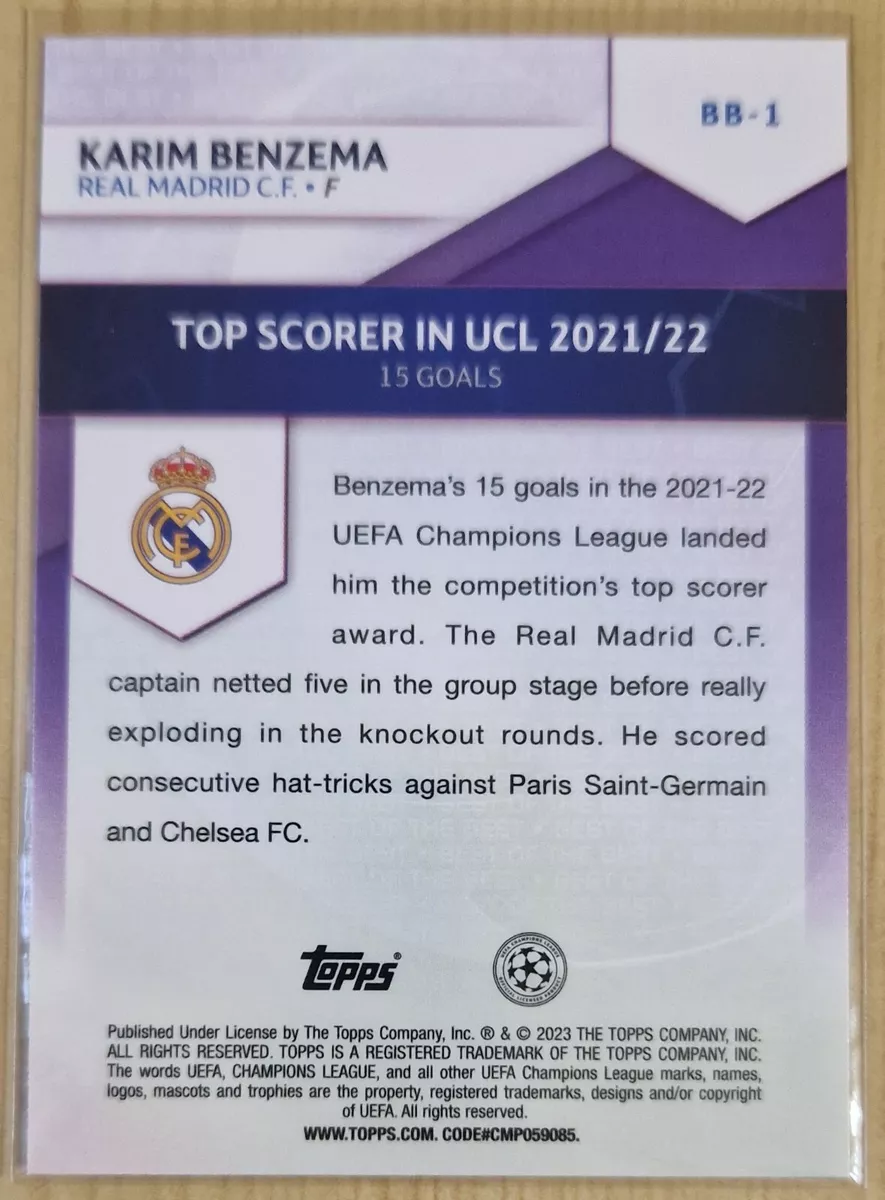 Karim Benzema 2022-23 Topps Club Competitions Best Of The Best BB