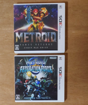 Lot 2 Metroid Samus Returns & Prime Federation Force set Nintendo 3DS Japan Ver.