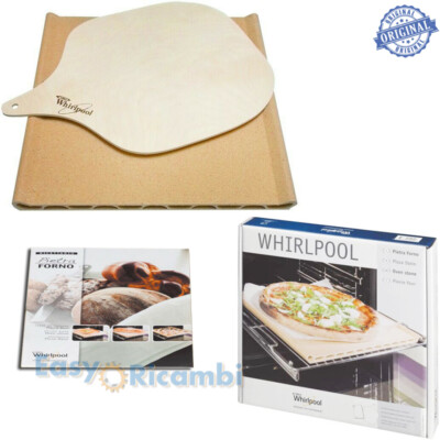 Piastra pietra forno terracotta refrattaria con ricettario pala pizza  Whirlpool | eBay
