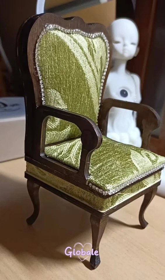 Miniatur Puppenhaus Vintage Möbel Maßstab 1:6 Unvollendetes Palast Einzelsofa - Bild 4 von 4
