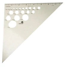 Fairgate 8" 45/90 Aluminum Triangle Rule With 20 Circles 71-108